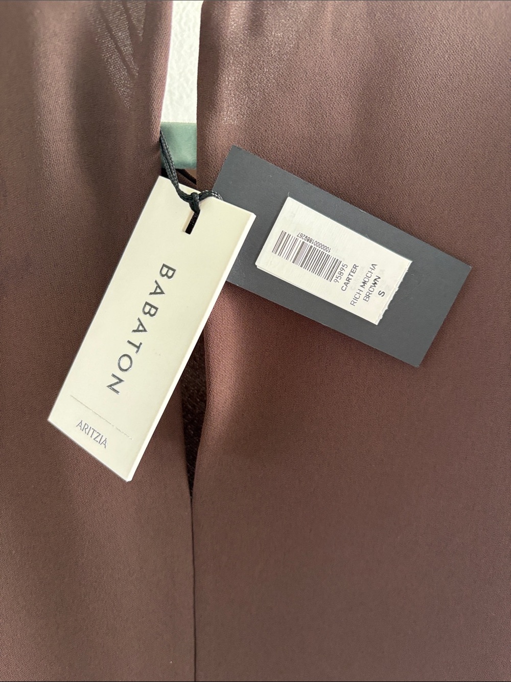 Aritzia Sleeveless Cowl-Neck Carter Blouse in Rich Mocha Brown - Picture 2 of 3